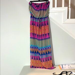 City Triangles Pink and Purple strapless dress Resort Wear Boho‎